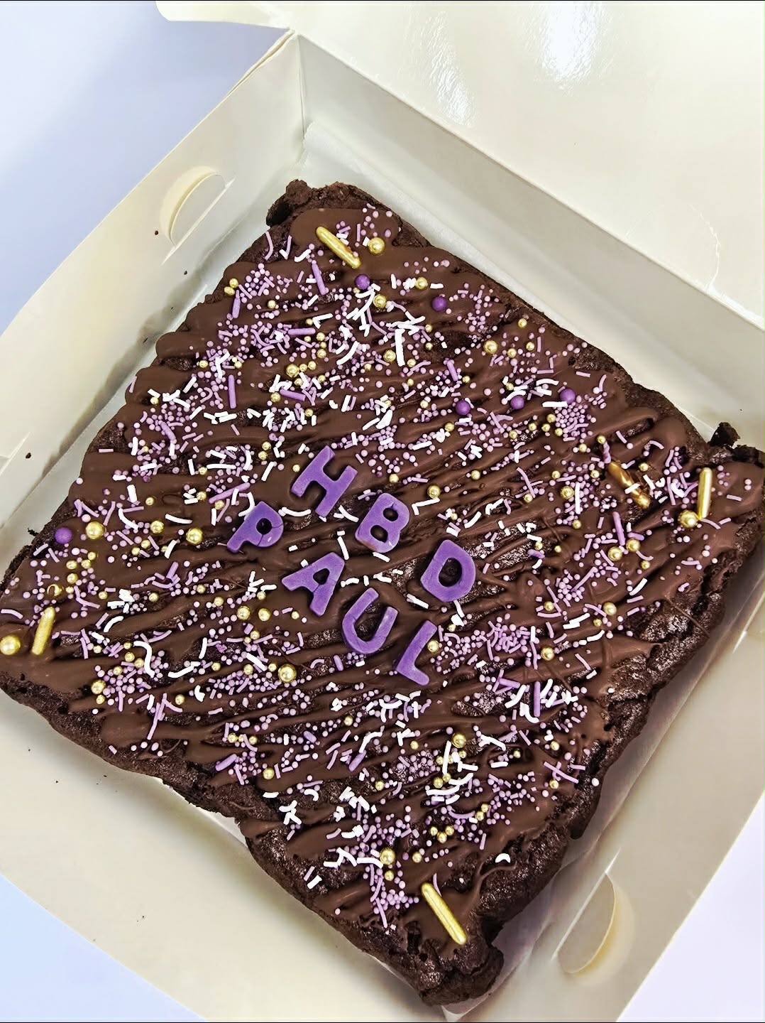 Message brownie slab- Express posted Monday to Wednesday