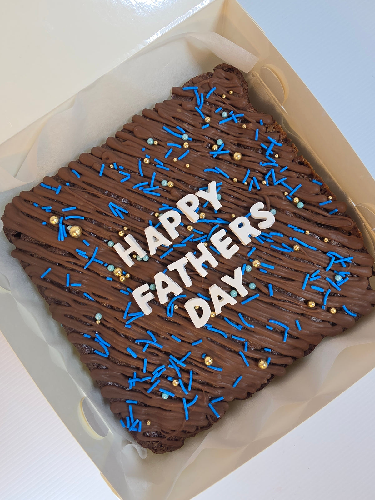 Fathers Day Message brownie slab- Express posted Monday to Wednesday or local pick up