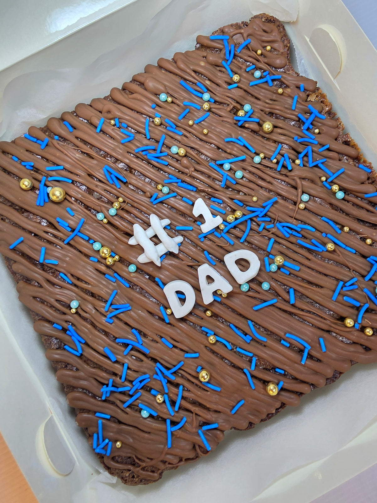Fathers Day Message brownie slab- Express posted Monday to Wednesday or local pick up