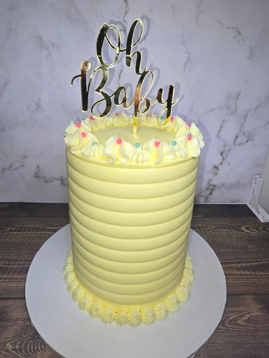 Yellow Gender Reveal Cake