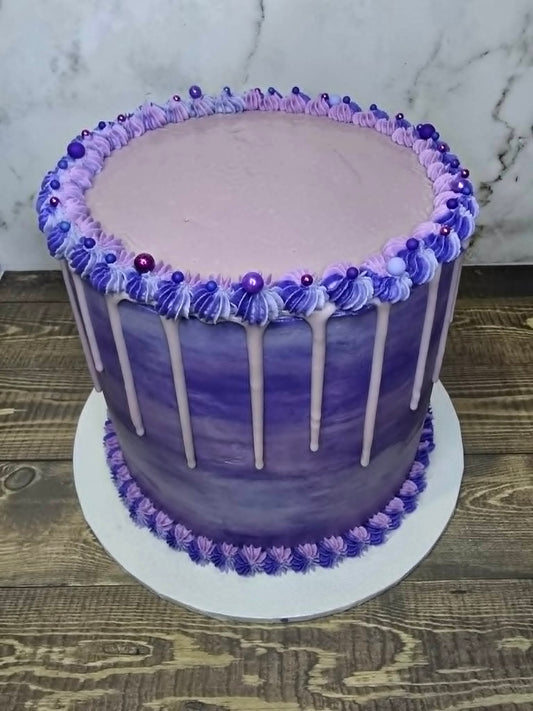 Purple Marble Cake with a Drip