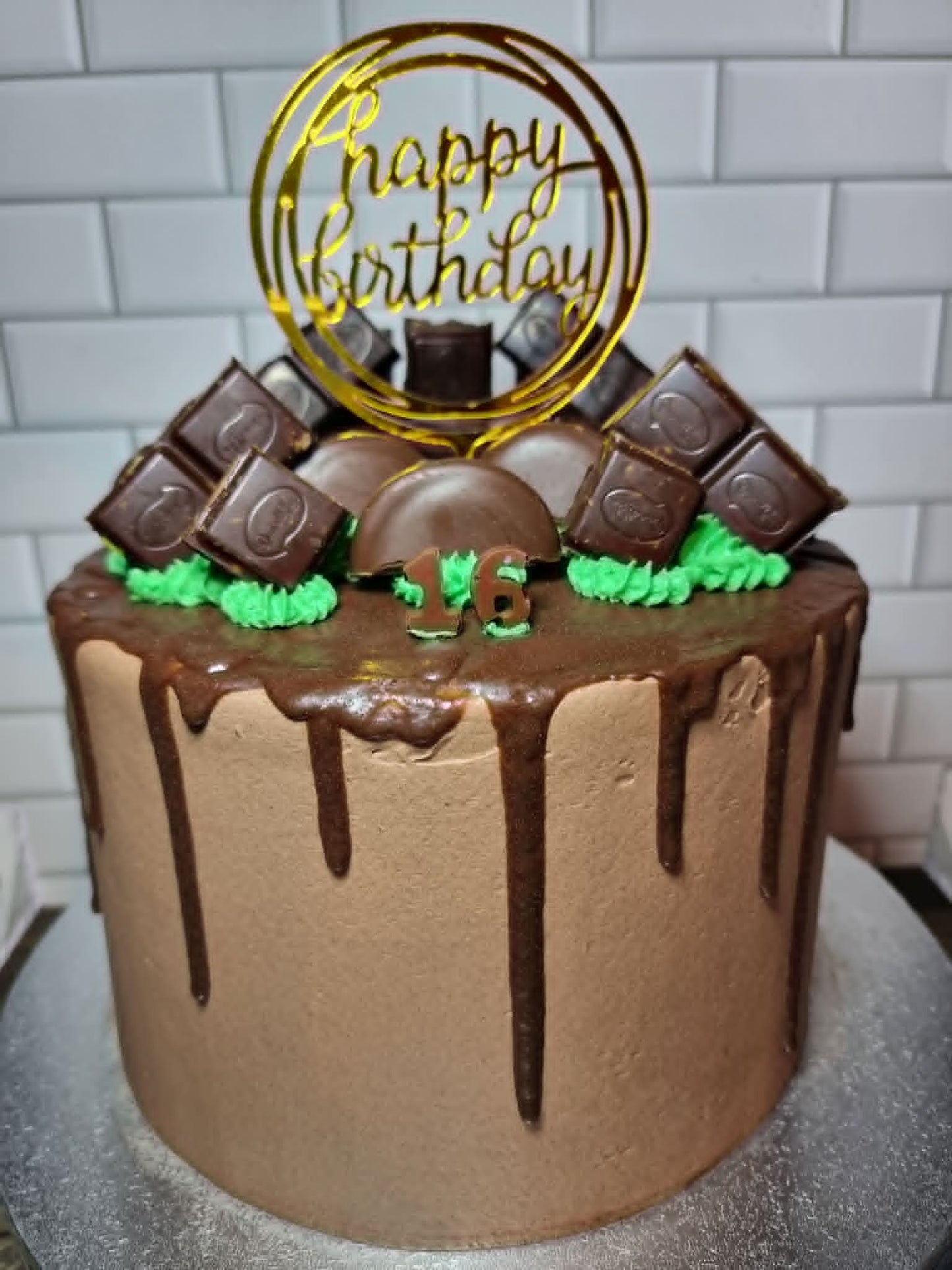 Birthday Cake with chocolates and drip